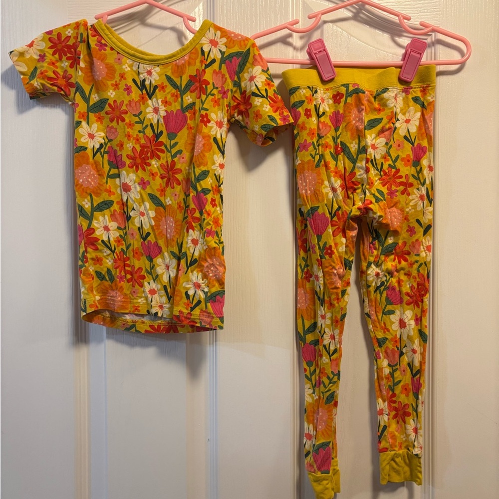 Little Sleepies Yellow Floral Short Sleeve Pajama Set